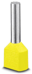 Insulated twin wire end ferrule, 6.0 mm², 25 mm/14 mm long, DIN 46228/4, yellow, 3201013