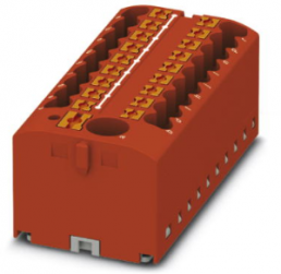 Distribution block, push-in connection, 0.14-4.0 mm², 19 pole, 24 A, 6 kV, red, 3273378