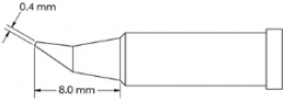 Soldering tip, conical, Ø 0.4 mm, (L) 8 mm, GT4-CN0004R