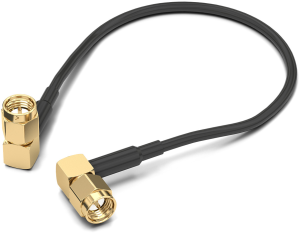 Coaxial cable, SMA plug (angled) to SMA plug (angled), 50 Ω, RG-174/U, grommet black, 152.4 mm, 65501510315301
