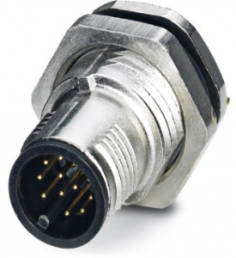 Plug, M12, 12 pole, solder connection, screw locking, straight, 1441943