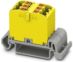 Distribution block, push-in connection, 0.14-4.0 mm², 6 pole, 24 A, 8 kV, yellow, 3273138