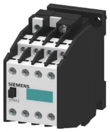Auxiliary contactor, 8 pole, 6 A, 4 Form A (N/O) + 4 Form B (N/C), coil 230-277 VAC, flat plug connection, 3TH4244-4MP0