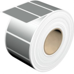 Polyester Label, (L x W) 50.8 x 25.4 mm, silver, Roll with 2000 pcs