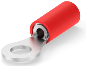 Insulated ring cable lug, 0.3-1.42 mm², AWG 22, 4.17 mm, M4, red