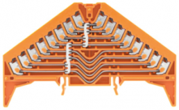 Potential distribution terminal, push-in connection, 0.5-1.5 mm², 8 pole, 17.5 A, 4 kV, orange, 1301620000
