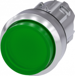 Pushbutton, illuminable, groping, waistband round, green, mounting Ø 22.3 mm, 3SU1051-0BB40-0AA0