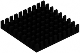 IC heatsink, 35 x 35 x 6 mm, 16.5 to 5.8 K/W, black anodized