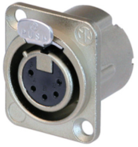 XLR panel socket, 5 pole, silver-plated, 1.0 mm², AWG 18, metal, NC5FD-LX