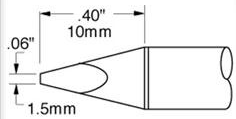 Soldering tip, Chisel shaped, (L x W) 10 x 1.5 mm, 330 °C, SSC-638A