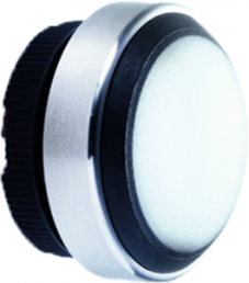 Pushbutton, illuminable, groping, waistband round, white, front ring black, mounting Ø 22.3 mm, 1.30.280.001/2201