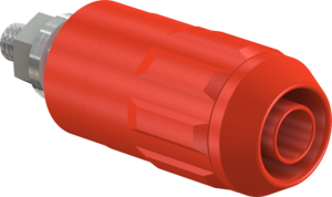 4 mm socket, screw connection, mounting Ø 12 mm, CAT II, red, 66.9684-22
