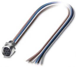 Sensor actuator cable, M8-flange socket, straight to open end, 6 pole, 0.5 m, 1.5 A, 1542677