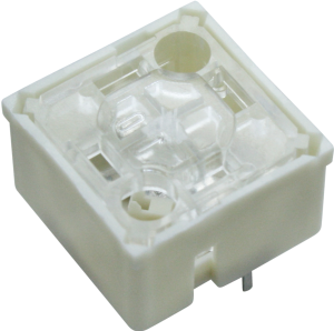 Short-stroke pushbutton, 1 Form A (N/O), 250 mA/35 V AC/DC, unlit , actuator (white, L 0.7 mm), 2.9 N, THT