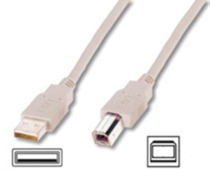 USB 2.0 Adapter cable, USB plug type A to USB plug type B, 1.8 m, beige