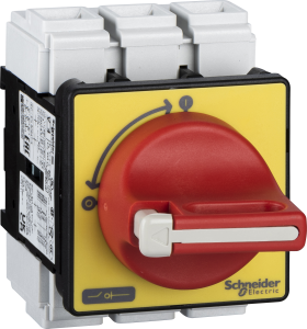 Emergency stop/main switch, Rotary actuator, 3 pole, 80 A, (W x H) 60 x 83 mm, screw mounting, VCF4