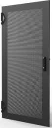 Varistar CP Steel Door, Perforated With 1-PointLocking, RAL 7021, 24 U, 1200H, 600W