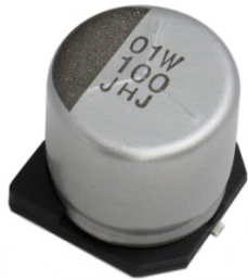 Polymer hybrid aluminum electrolytic capacitor, SMD, 100 µF, 35 V, ±20 %, HHXJ350ARA101MF80G