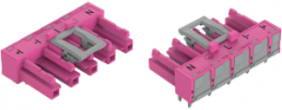 Socket, 5 pole, spring-clamp connection, pink, 770-885/011-000/080-000