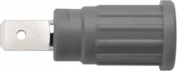 4 mm socket, flat plug connection, mounting Ø 12.2 mm, CAT III, gray, SEPB 6453 NI / GR