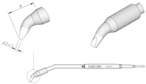 Soldering tip, Chisel shaped, JBC-C250406