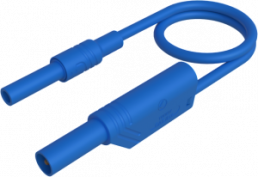 Measuring lead with (4 mm plug, straight) to (4 mm socket, straight), 2 m, blue, PVC, 2.5 mm², CAT II
