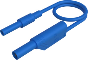 Measuring lead with (4 mm plug, straight) to (4 mm socket, straight), 1 m, blue, PVC, 2.5 mm², CAT II