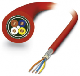 PVC network cable, Cat 5, sercos, 4-wire, 0.34 mm², AWG 22-7, red, 1419173