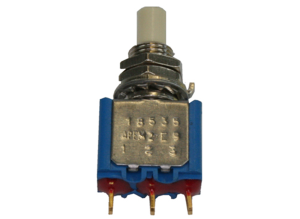 Push button, 1 pole, blue, unlit , 100 mA/30 V, mounting Ø 6.5 mm, 18535CD