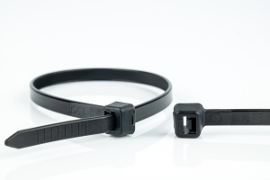 Cable tie, polyamide, (L x W) 100 x 2.5 mm, bundle-Ø 22 mm, black, UV resistant, -40 to 85 °C