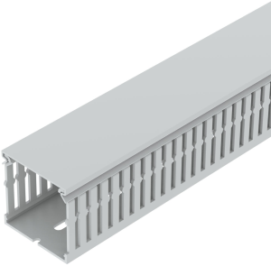 Wiring duct, (L x W x H) 2000 x 60 x 60 mm, Polycarbonate/ABS, light gray, 6132554