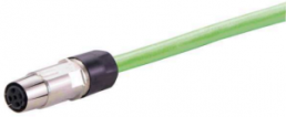 Sensor actuator cable, M12-cable socket, straight to open end, 4 pole, 0.5 m, PUR, green, 0948C300004005