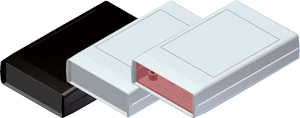 ABS enclosure, (L x W x H) 100 x 60.5 x 21 mm, light gray/black, SQ1-IR.5 GRAU