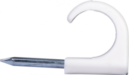 Nail clamp, polypropylene/steel, white, (L) 35 mm