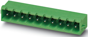 Pin header, 5 pole, pitch 5.08 mm, angled, green, 1926044