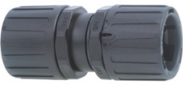 Straight hose coupling, 20 mm, polyamide, IP66, black, (L) 71 mm