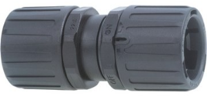 Straight hose coupling, 16 mm, polyamide, IP66, black, (L) 59 mm