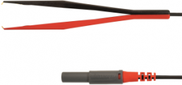 Kelvin measuring lead with (plug, spring-loaded, straight) to (4 mm plug, spring-loaded, straight), 1.5 m, red, polyamide