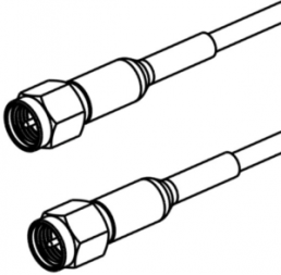 Coaxial Cable, SMA plug (straight) to SMA plug (straight), 50 Ω, RG-174/U, grommet black, 4.572 m, 135101-02-180