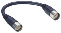 Sensor actuator cable, M23-cable plug, straight to M23-cable plug, straight, 6 pole, 5 m, black, 47051