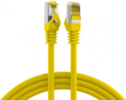 Patch cable, RJ45 plug, straight to RJ45 plug, straight, Cat 6A, S/FTP, LSZH, 0.5 m, yellow