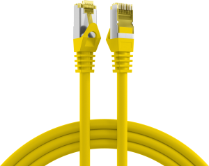 Patch cable, RJ45 plug, straight to RJ45 plug, straight, Cat 6A, S/FTP, LSZH, 5 m, yellow