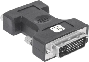 DVI adapter, DVI-I male to VGA female, black