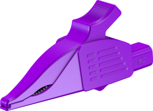 Alligator clip, purple, max. 30 mm, L 92 mm, CAT III, socket 4 mm, 66.9575-26