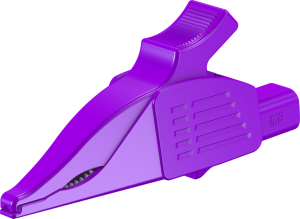 Alligator clip, purple, max. 30 mm, L 92 mm, CAT IV, socket 4 mm, 66.9561-26