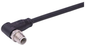 Sensor actuator cable, M12-cable plug, angled to open end, 4 pole, 3 m, Elastomer, black, 09488000011030