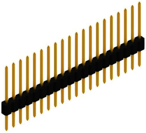 Pin header, 20 pole, pitch 1.27 mm, straight, black, 10059431