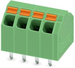 PCB terminal, 4 pole, pitch 3.81 mm, AWG 24-16, 9 A, spring-clamp connection, green, 1751493