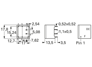 Pulse current transformer, 20 Hz, 300 Hz, 13.75 A