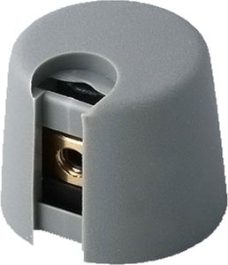 Rotary knob, 4 mm, plastic, gray, Ø 16 mm, H 16 mm, A1016048